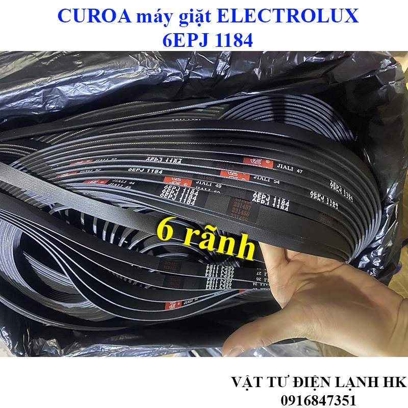 Dây curoa máy sấy ELECTROLUX lồng ngang đai culoa máy giặt cửa trước 6EPJ 1184 6EPJ1184 ELEC 6 rãnh Xịn