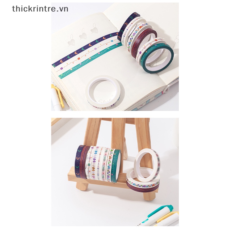 Thi 7mm * 10m washi tape masking tape kawaii trang trí băng dính sticker scrapbooking diary văn phòng phẩm vn