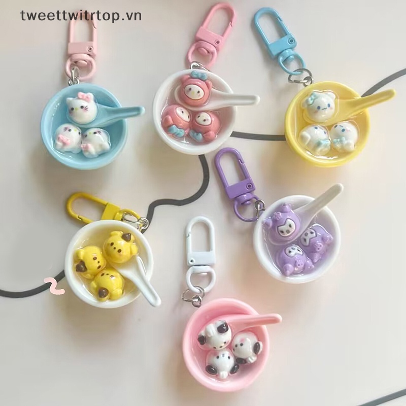 SANRIO Tri Móc Khóa Hình Bát Cơm kuromi melody pochacco cinnamoroll Dễ Thương vn