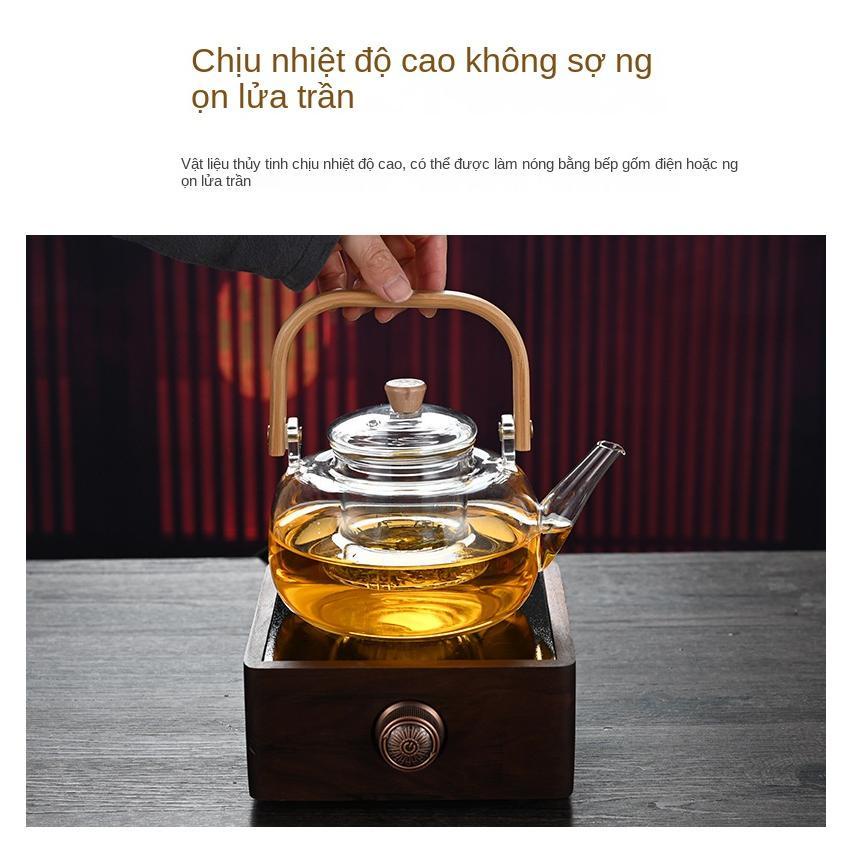 Ấm Đun Trà Ấm Pha Trà Thủy Tinh Borosilicat Cao Ấm Pha Trà Ấm Điện Bếp Gốm Sứ Tre Ấm Trà Ấm Trà Ấm Trà Ấm Trà
