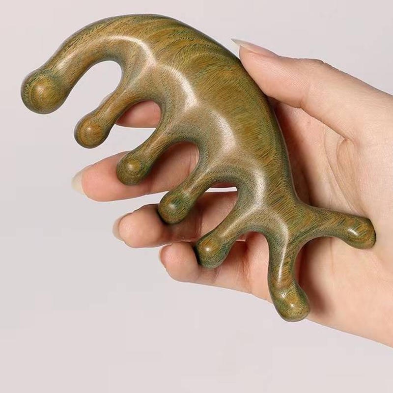 Lược Gỗ Đàn Hương Tự Nhiên Răng Thưa Chống Tĩnh Điện Mát Xa Da Đầu Cho Nam Và Nữ