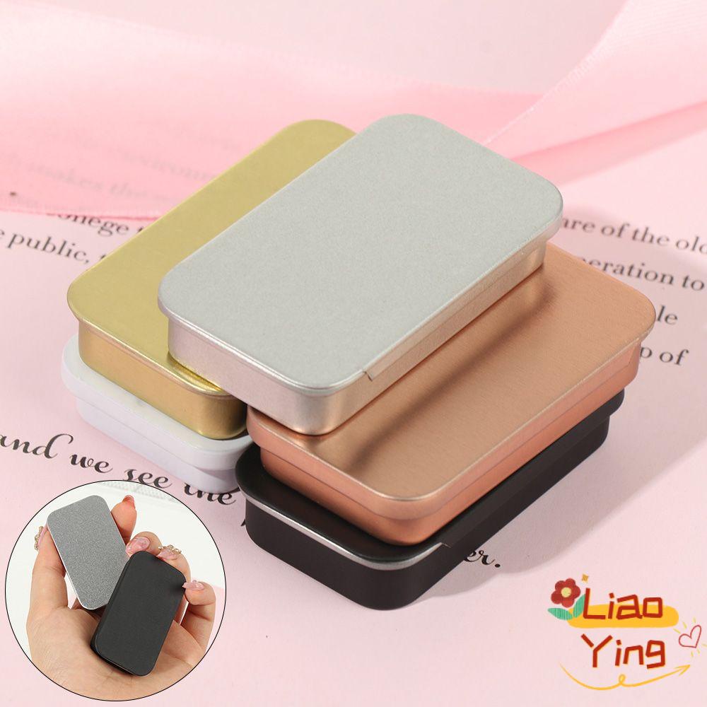Hộp thiếc rỗng hình chữ nhật nhỏ gọn dạng nắp dạng trượt nhiều màu đựng thuốc / trang sức đa năng