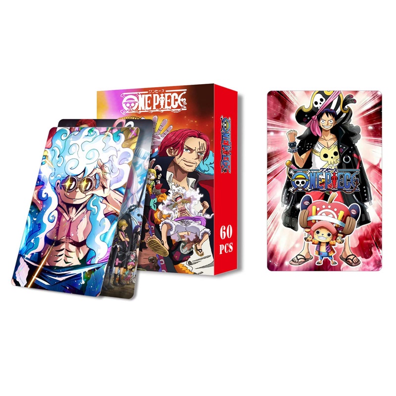 Set 60 Tấm Thẻ Ảnh LOMO Hai Mặt In Hình Anime One Piece