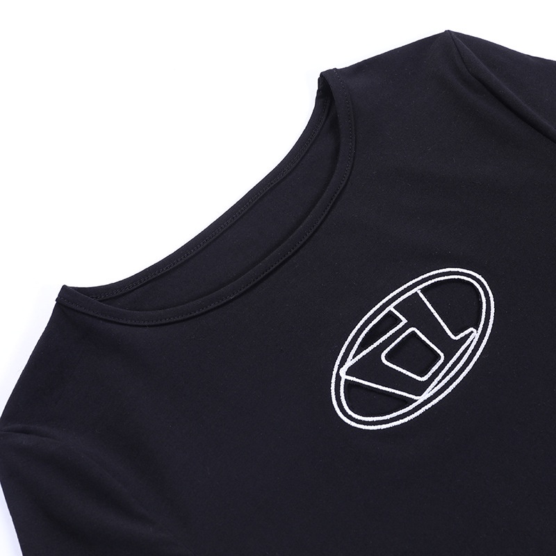 Đầm mini DUNEA ôm dáng khoét rỗng in chữ phong cách hợp thời trang cho nữ