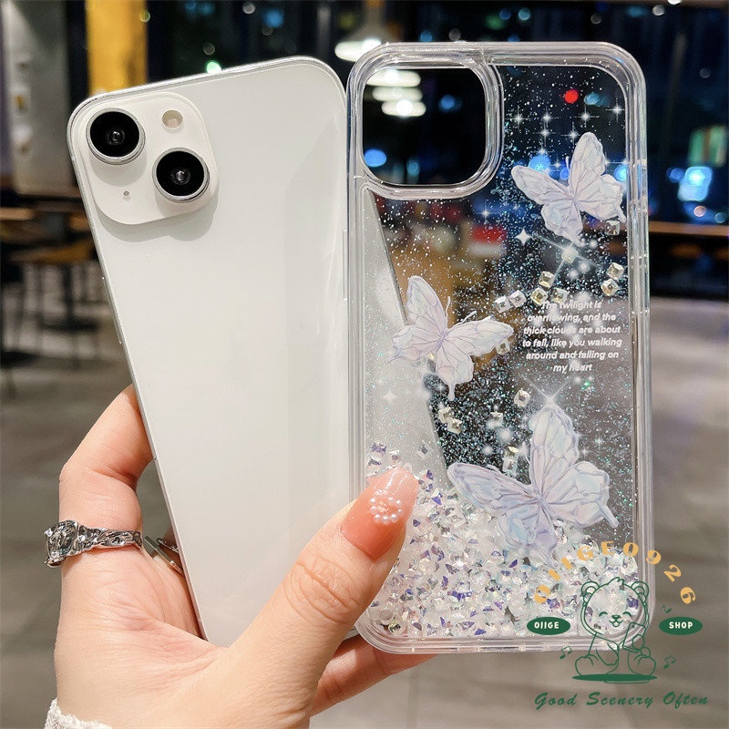 Ốp Điện Thoại TPU Acrylic Họa Tiết Cát Chảy Cho Iphone14 13 12 11 Pro Max 14