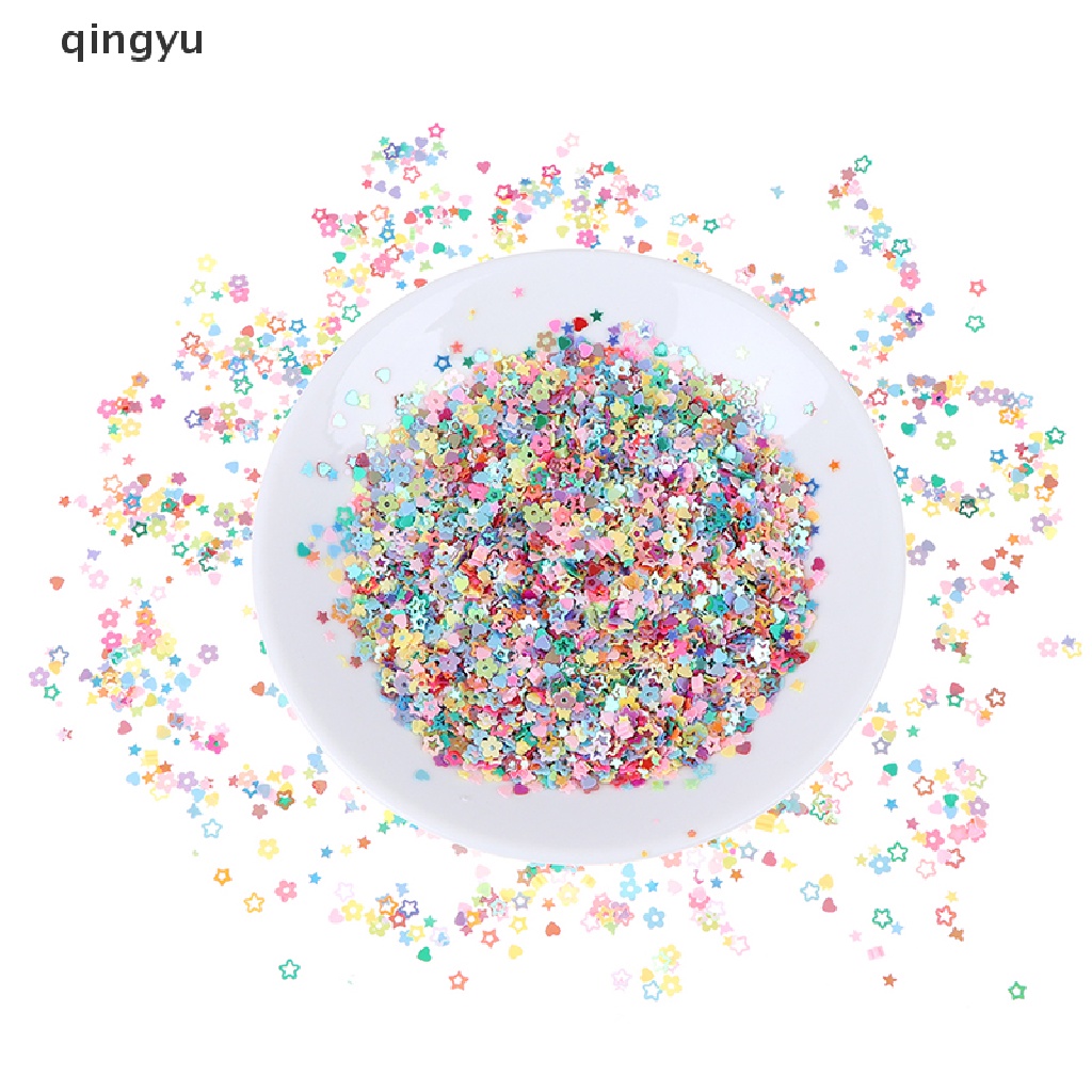 Túi 15g Hạt Kim Tuyến Hình Ngôi Sao / Trái Tim Bằng Resin DIY Dùng Trang Trí