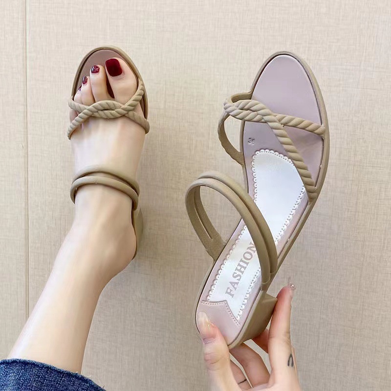 Xăng đan Cao Gót Chống Thấm Nước Thời Trang Mùa Hè Phong Cách Hàn Quốc Dành Cho Nữ