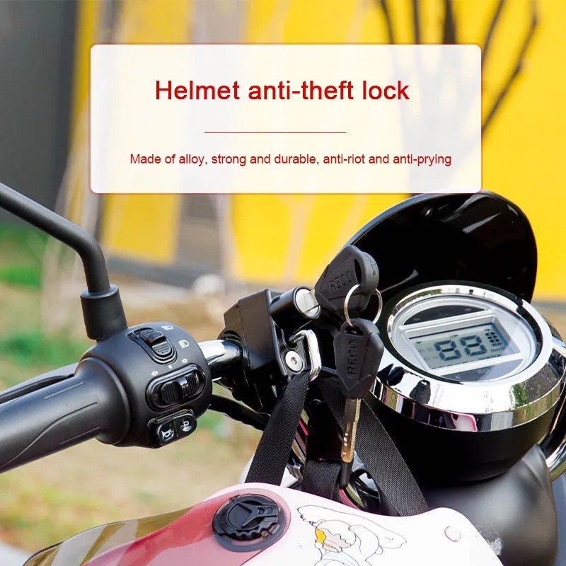 Khóa mũ bảo hiểm cho xe máy, xe đạp điện hai chế độ khóa mũ và treo đồ - Chất thép chống gỉ an toàn - Kèm 2 chìa khóa YKD