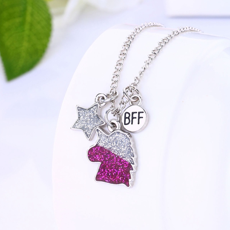 Set 2 Vòng cổ Tình Bạn Mặt Hình Ngựa Một Sừng Dễ Thương