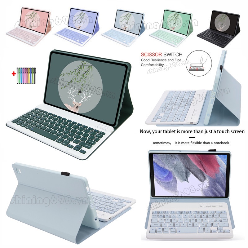 Samsung Galaxy Tab A7 Lite 8.7 2021 SM-T220 T225 Candy Color Keyboard Case Foldable Bracket Smart Ta