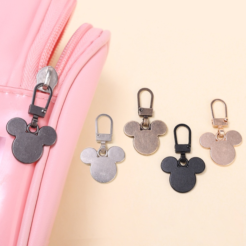 Set 3 Đầu Khóa Kéo Thay Thế Bằng Hợp Kim Kẽm Hình Chuột Mickey Dễ Thương