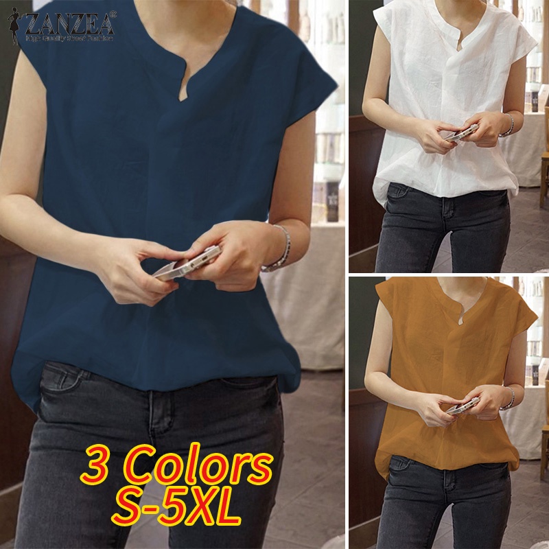 ZANZEA Áo Nữ Không Tay Cổ Đứng Thời Trang Quyến Rũ