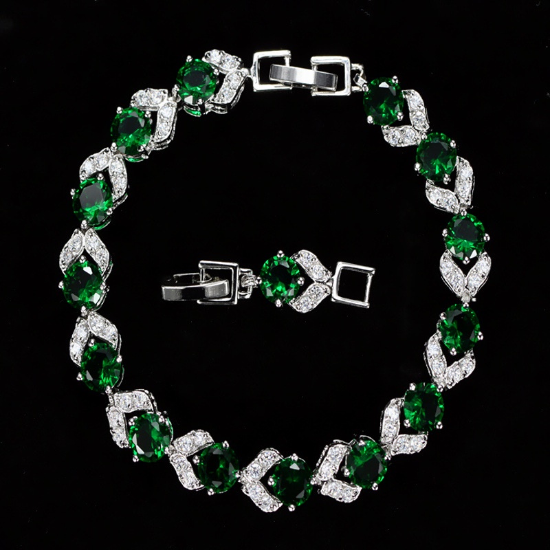 Vòng Tay Đính Đá Zircon Trắng Thời Trang Âu Mỹ Cho Nữ