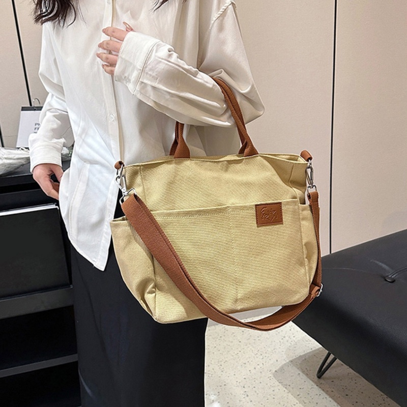 Túi Xách Tay Bằng Vải Canvas Thiết Kế Giản Dị Thời Trang Dành Cho Nữ