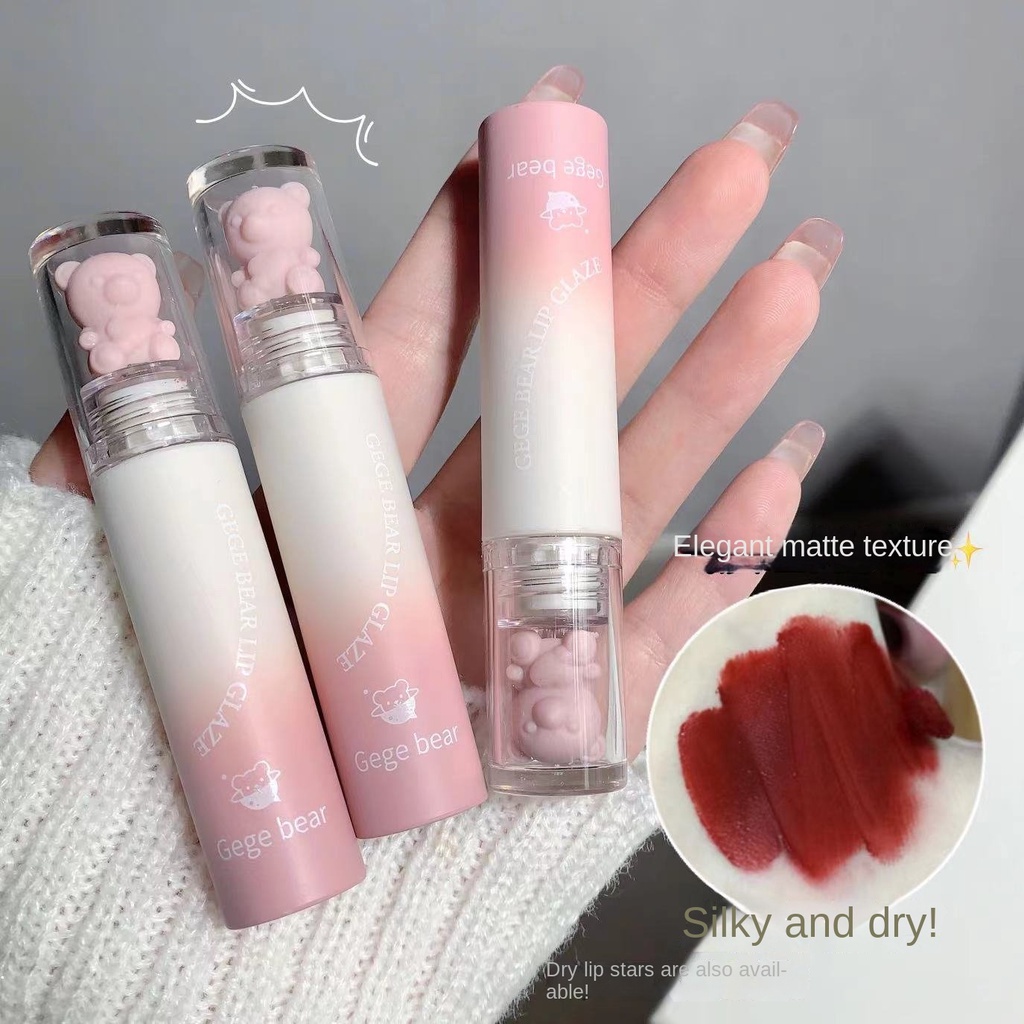 Son Môi Gege Bear Dưỡng Ẩm Lâu Trôi Chống Thấm Nước Không Dễ Phai Màu Thiết Kế Hình Gấu Dễ Thương