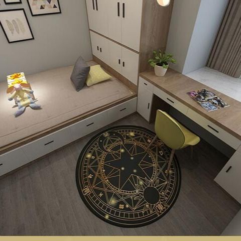 Thảm Trải Sàn Hình Tròn Họa Tiết Hoạt Hình Sakura