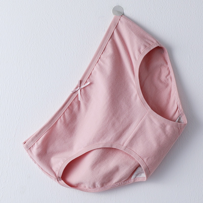 Quần Lót Tam Giác Màu Trơn Chất Liệu Cotton Thoải Mái Cho Nữ