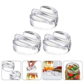 Clear Jar Pickling Weights Wide Mouth Fermenting 3 Pcs