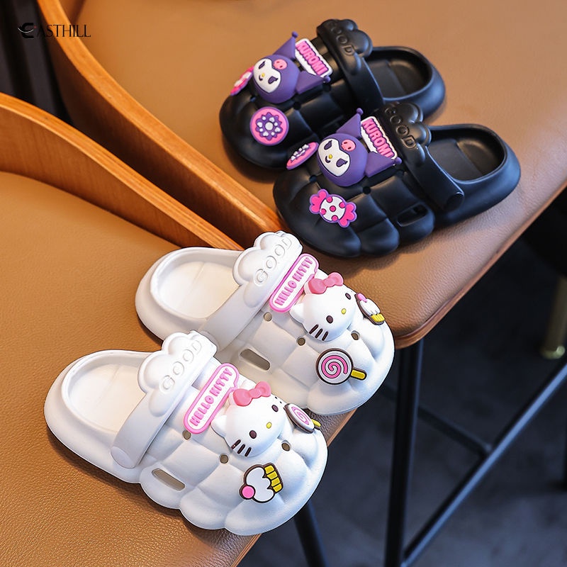 SANRIO Dép Đi Biển Chống Trượt Họa Tiết Hoạt Hình MyMelody Cinnamoroll Kuromi Cho Bé