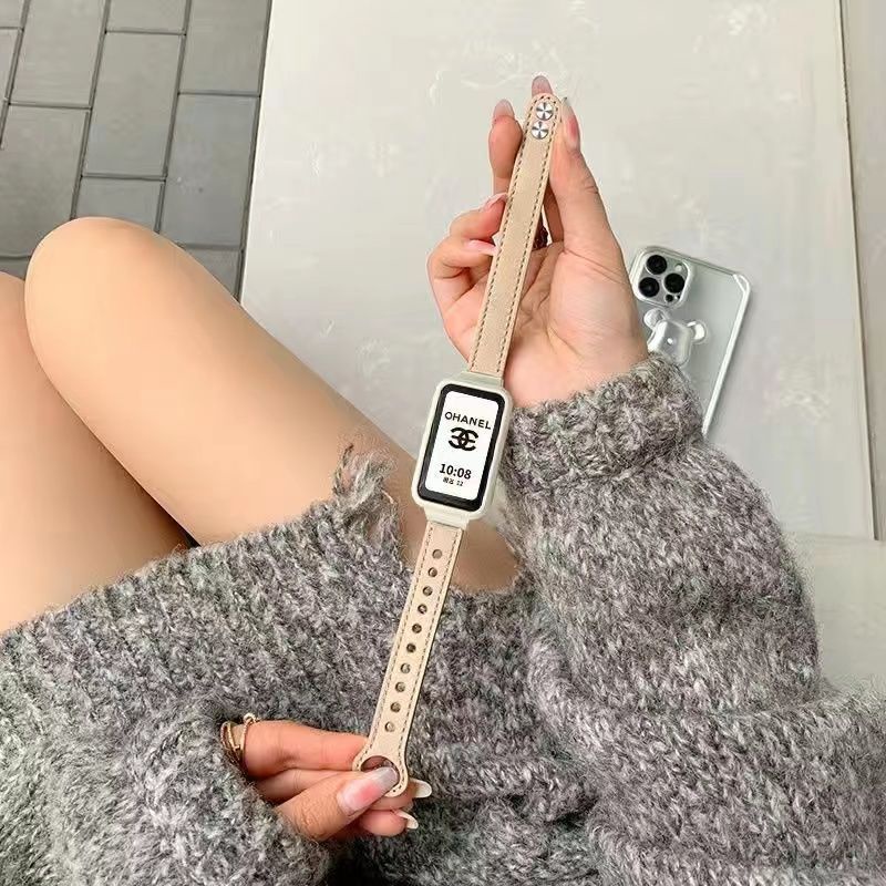 Phù Hợp Dây Đeo Bằng Da + PC Cho Đồng Hồ Thông Minh Xiaomi Redmi Smart band 2 / pro / Xiaomi Mi band 7 pro / Huawei band 6 7