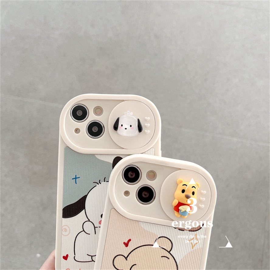 Ốp Điện Thoại TPU Mềm Hình Gấu Pooh 3D Dễ Thương Cho IPhone 14 13 12 11 Pro Max