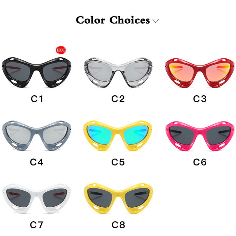 (YUZHU) Kính Mát Y2K Oversized Nhiều Màu Sắc Dành Cho Nam Và Nữ