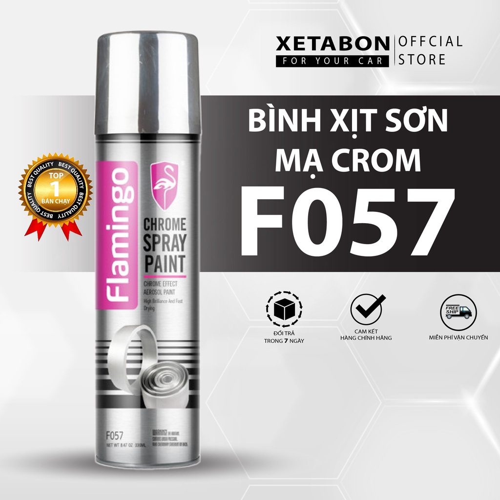 Bình Xịt Sơn Mạ Crom Flamingo F057 330ml - Hàng Chính Hãng