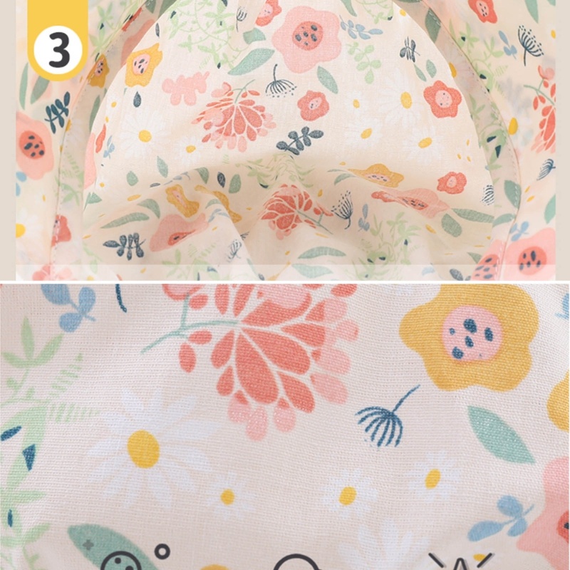 Mũ Bonnet Bằng Cotton Mềm Thoáng Khí Chống Nắng Bảo Vệ Cho Bé Gái Sơ Sinh