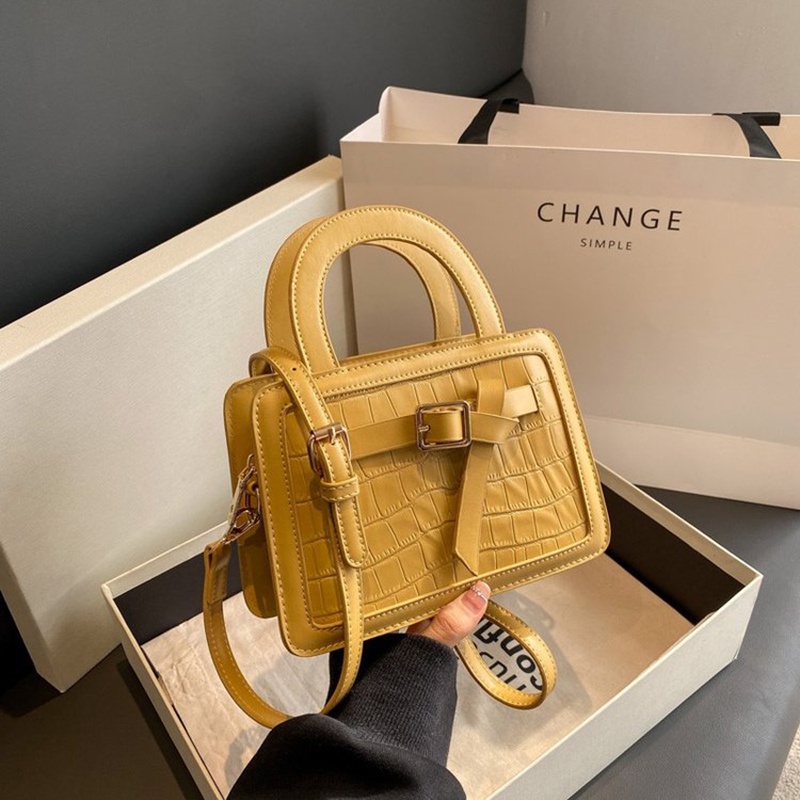 Túi Đeo Vai Hình Vuông Cỡ Nhỏ Họa Tiết Da Cá Sấu Phong Cách Hàn Quốc Thời Trang Cao Cấp Cho Nữ