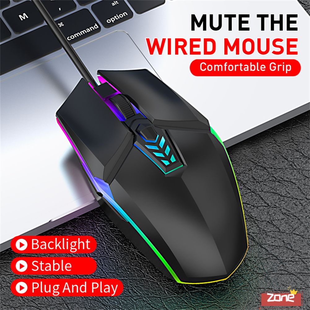 Chuột Có Dây Mới Chuột Máy Tính Văn Phòng Phát Sáng Chuột Chơi Game Chuột Âm Thanh Không Ồn 'Zone