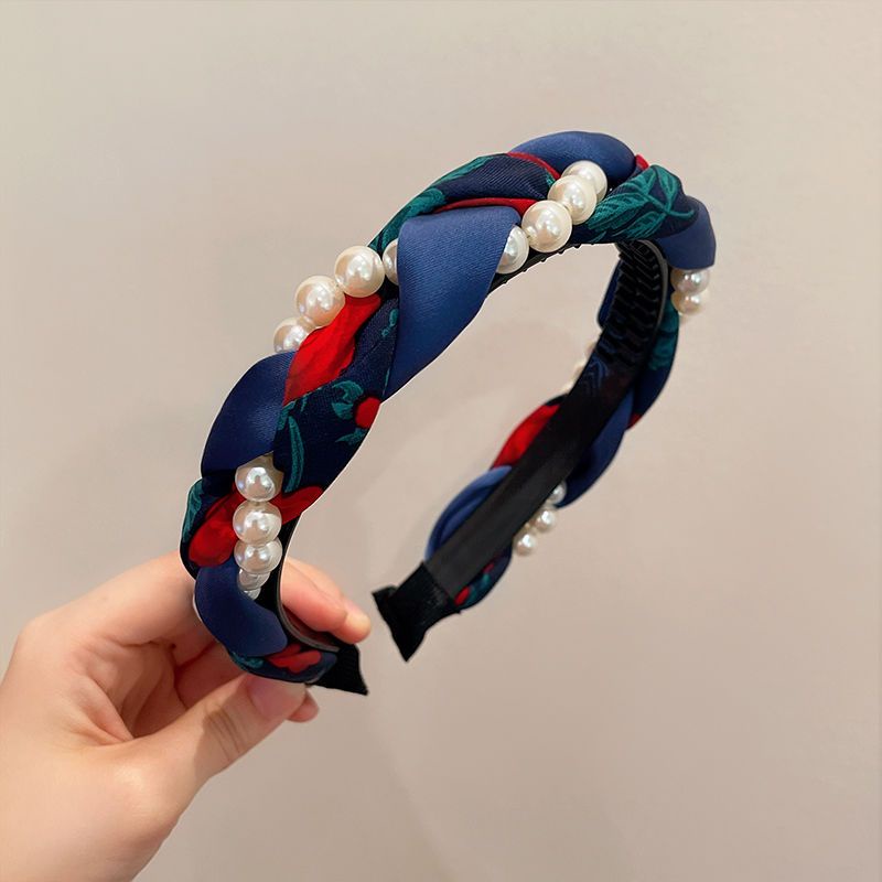 Cài Tóc Xoắn Bản Rộng Đính Hạt Ngọc Trai Cao Cấp Phong Cách Hàn Quốc 2022 Mới