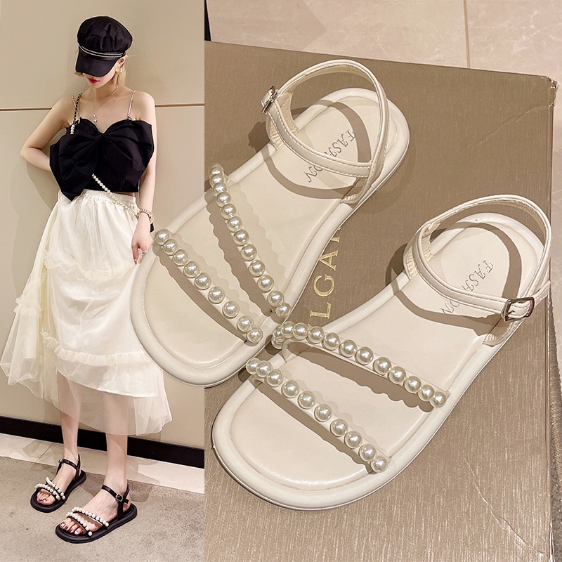Sandal Đế Bằng Đính Hạt Phong Cách Thời Trang Mới 2023 Dành Cho Nữ