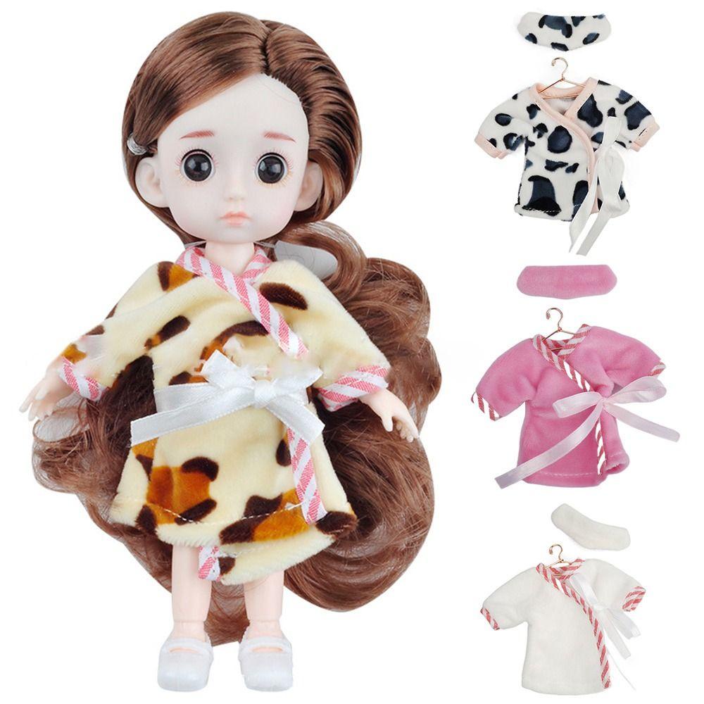 ORIENTLII Bộ Quần Áo Ngủ Bằng Nhung Dễ Thương Chất Lượng Cao Dành Cho Búp Bê 1 / 12BJD