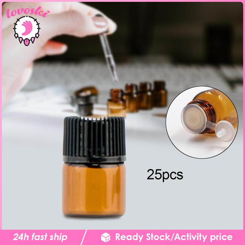 Set 25 Lọ Thủy Tinh Rỗng Chống Rò Rỉ Có Thể Đổ Đầy Tiện Lợi Du Lịch