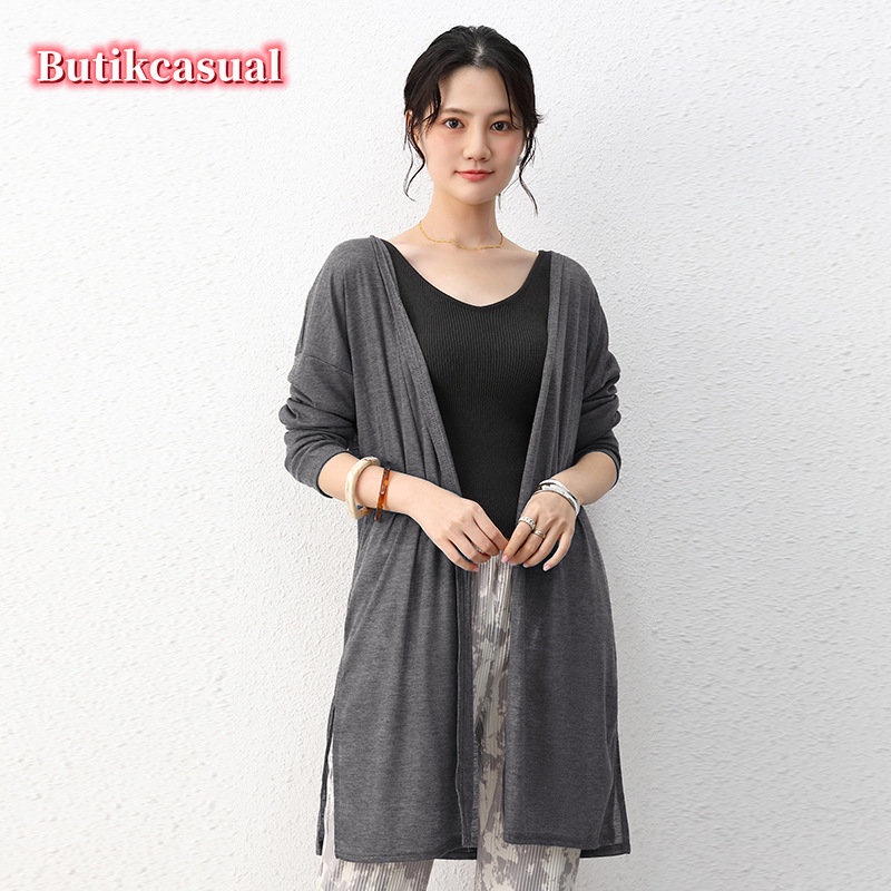 Áo Khoác cardigan Dáng Dài Rộng Tay Dài Chống Nắng Thời Trang Xuân Hè 2023 Cho Nữ