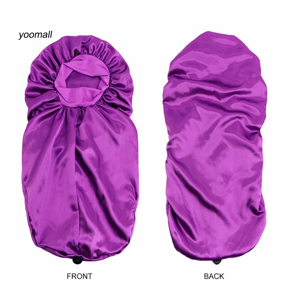 Mũ Trùm Tóc Bằng Satin Nhân Tạo Màu Trơn Độ Co Giãn Cao Cài Khuy