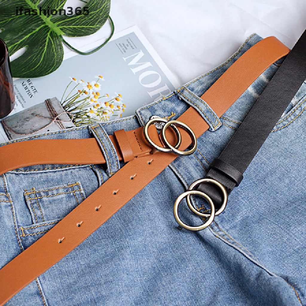 Thắt Lưng Da Khóa Tròn Kim Loại Thời Trang Cho Nữ ifashion365