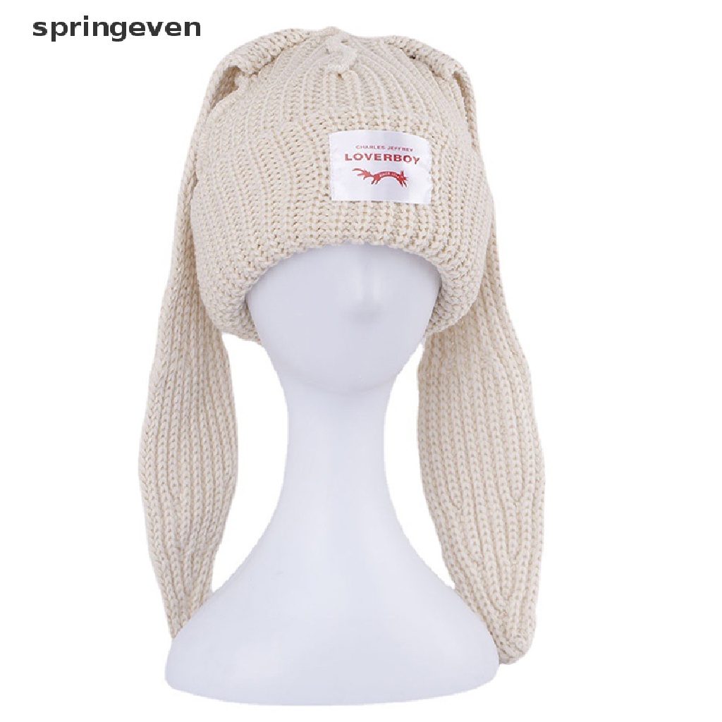 Mũ Len Beanie Tai Thỏ Dài Giữ Ấm Thời Trang Unisex