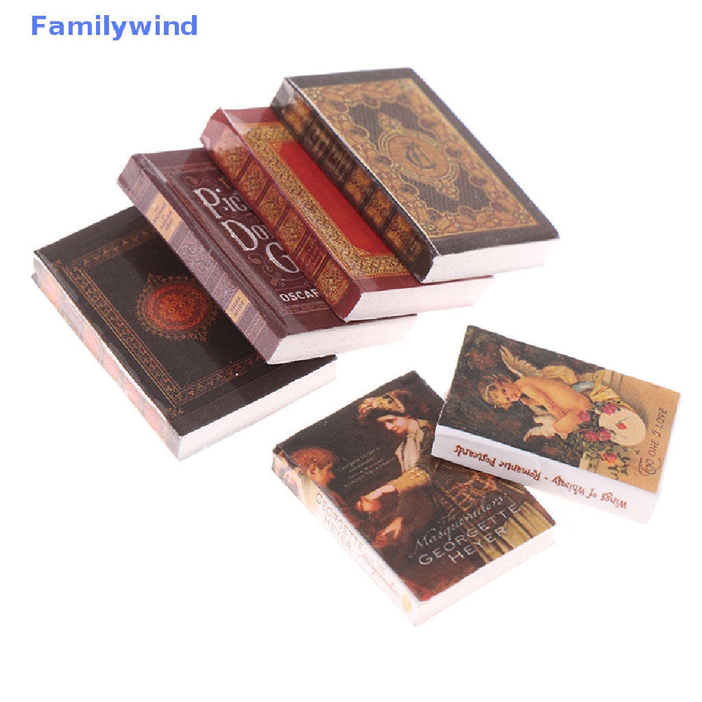 Set 6 Mô Hình Quyển Sách Mini Tỉ Lệ 1 / 12 Trang Trí Nhà Búp Bê