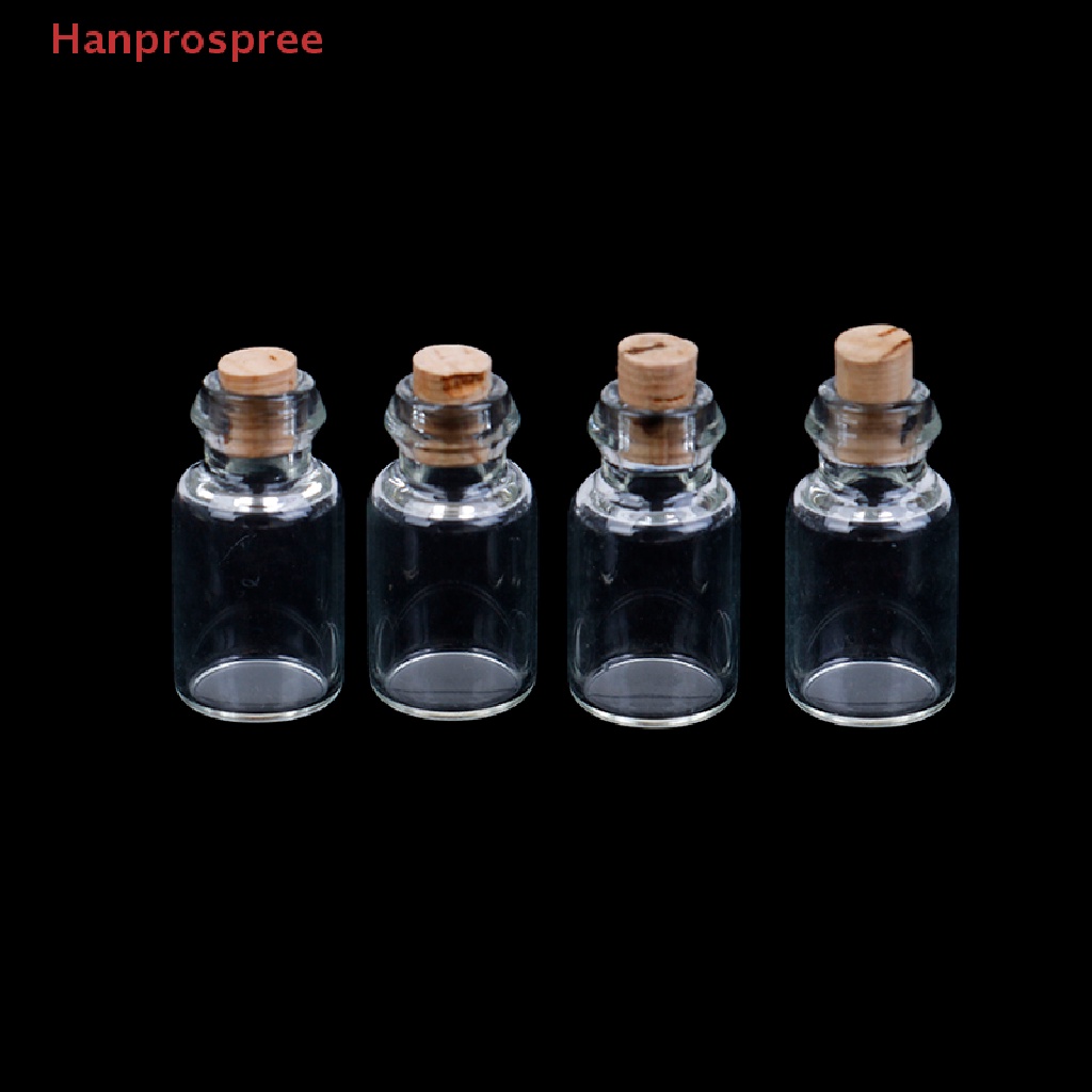 Set 4 Bình Thủy Tinh Rỗng Mini Trang Trí Nhà Búp Bê   Dụng Cụ Làm Đẹp Chất Lượng Cao