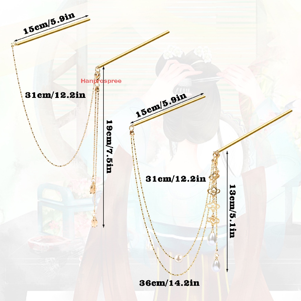 Bộ 2 Trâm Cài Tóc Tua Rua Phong Cách Trung Hoa Cổ Điển