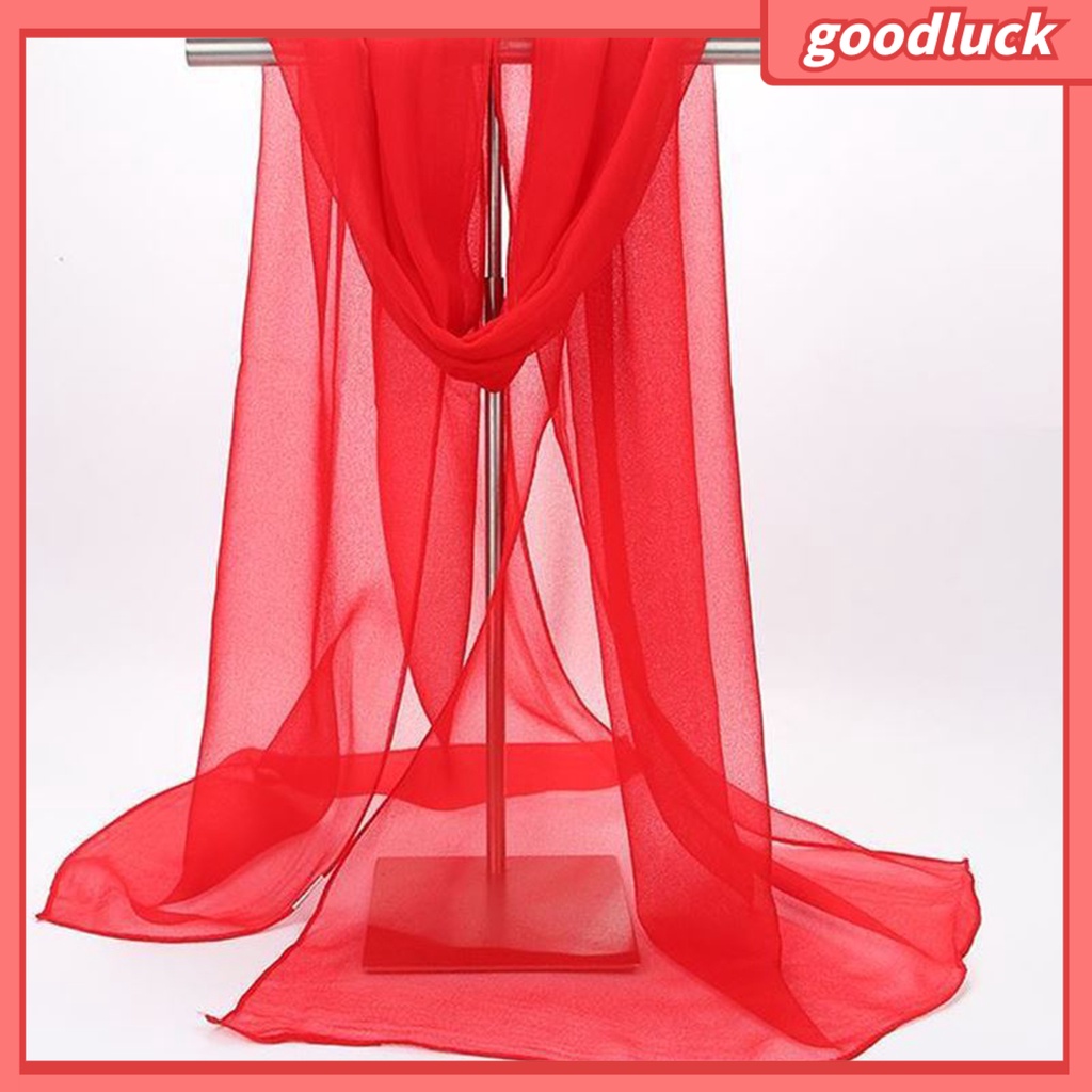 [GOO] Khăn Choàng Voan Dài Chống Nắng Siêu Mỏng Nhìn Xuyên Thấu Hình Chữ Nhật Màu Sắc Gradient Hóa Trang