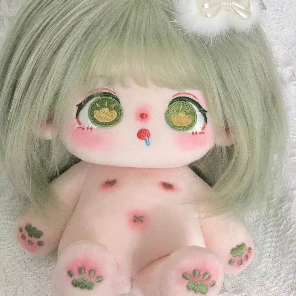 Búp Bê Nhồi Bông Cotton 20cm Màu Trắng Dễ Thương Cho Bé Gái