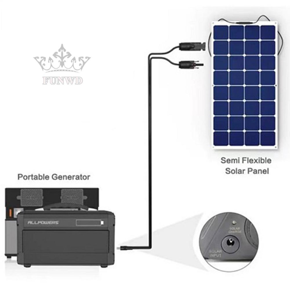 【FUNWD】1m Solar Panel Connector to DC 5.5mmx2.5mm Adapter Extension Cable 16 AWG