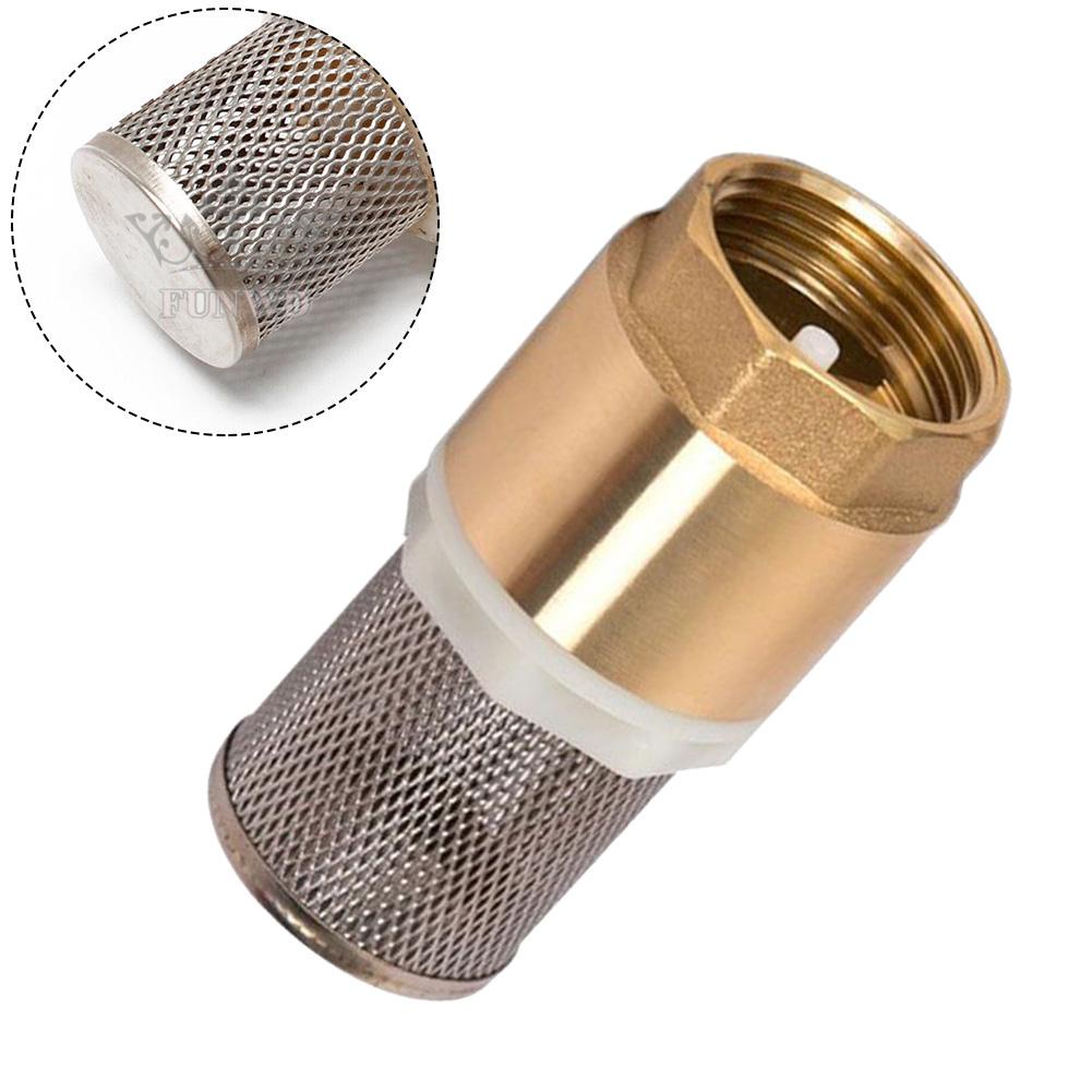 【FUNWD】Brass Valve DN20 26.16mm (3/4Inch) Check Valve Stainless Steel Basket Suction