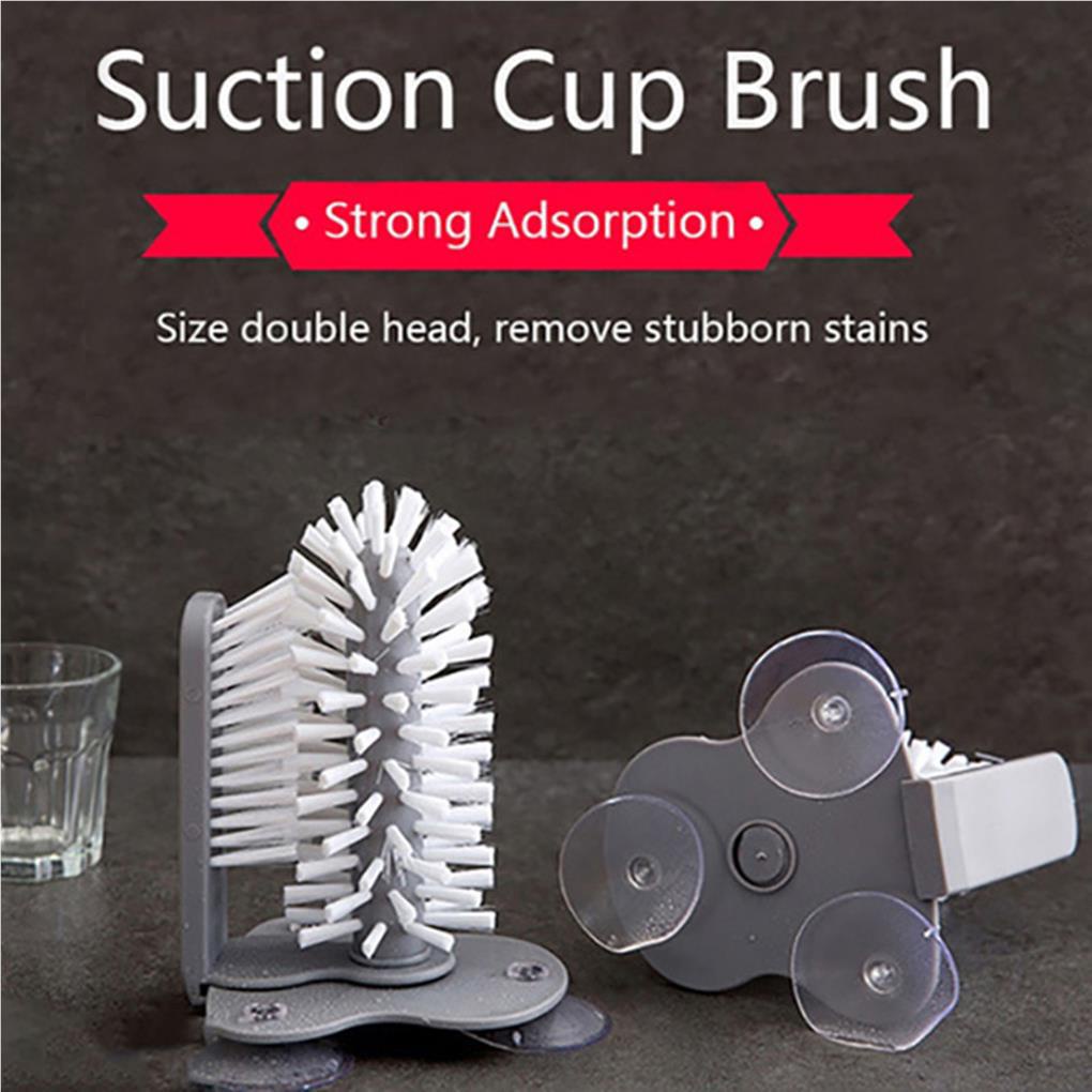 1 Bàn Chải Vệ Sinh Ly Cốc 2 Đầu Hút Tường Tiện Dụng