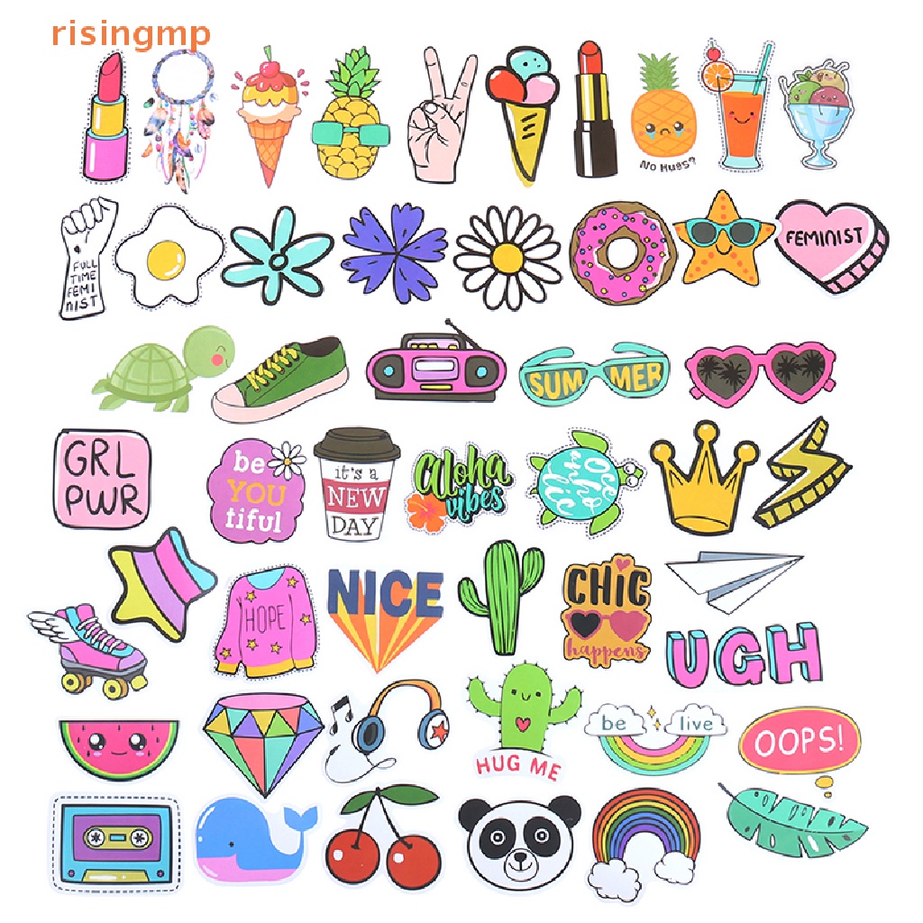 Set 50 Miếng Dán Hoạt Hình Dễ Thương Trang Trí Laptop / Vali / Ván Trượt / Guitar / Ván Trượt