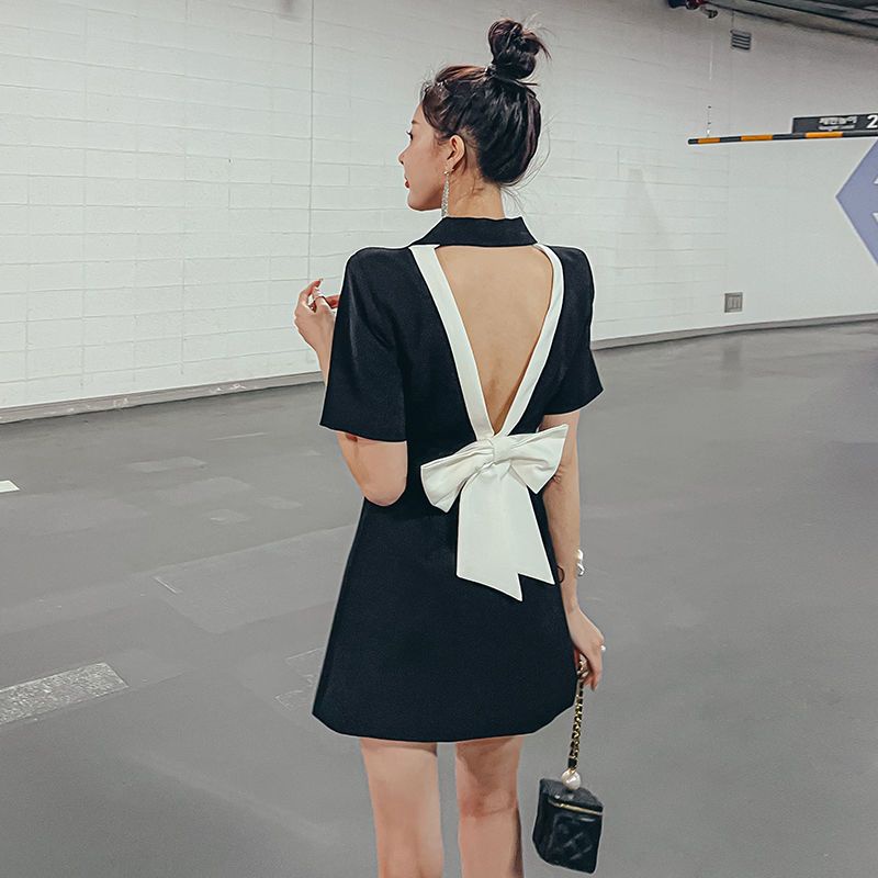 Đầm Chữ a Cao Cấp Cổ Chữ v Thắt Nơ Phong Cách Mới Dành Cho Nữ