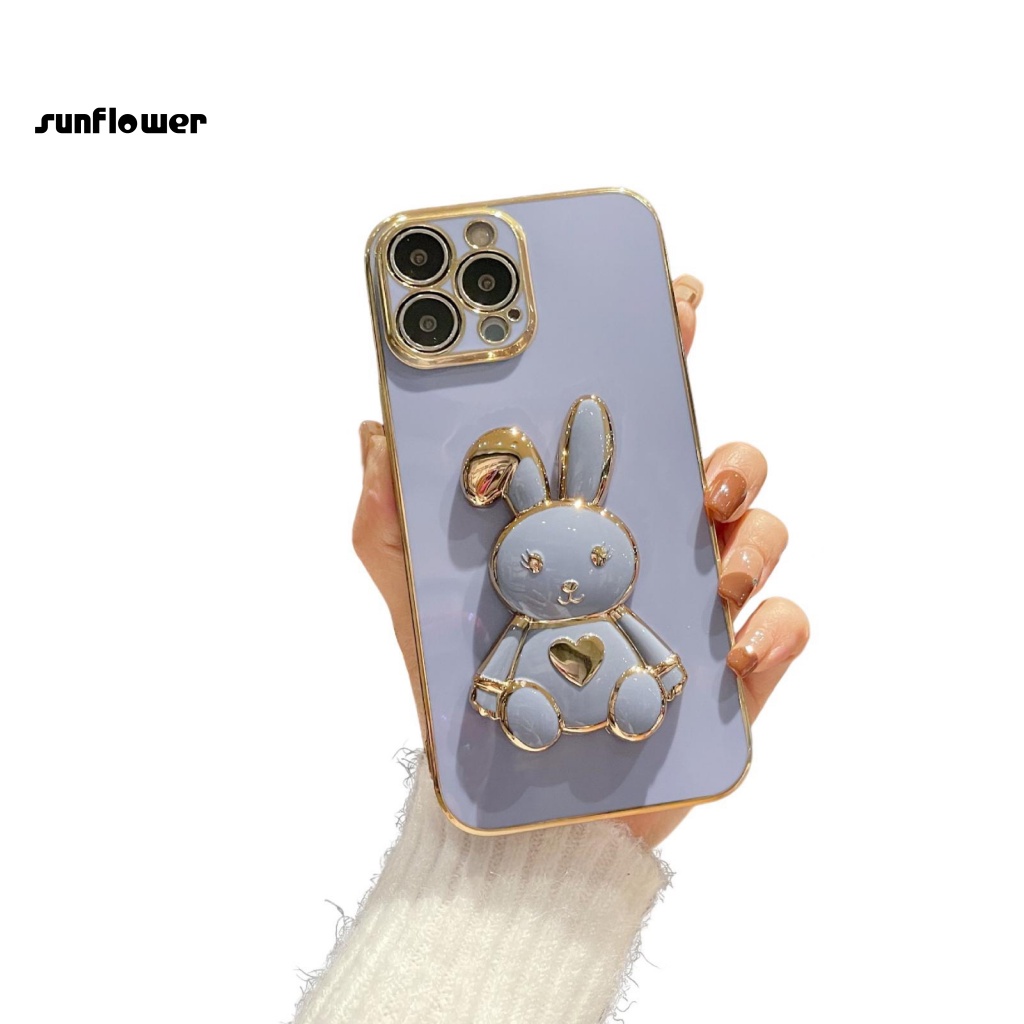 Ốp Điện Thoại Hấp Thụ Sốc Chống Mòn Bảo Vệ Toàn Diện In Họa Tiết Thỏ Có Giá Đỡ Cho Iphone 14 Pro / 14 Pro Max