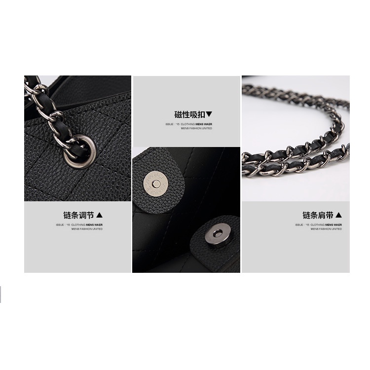 Túi Xách Đeo Vai Phối Dây Xích Thời Trang Dành Cho Nữ